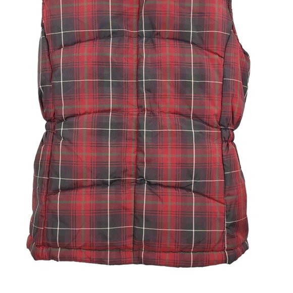 In Style We Trust NY Reversible Zip Puffer Vest Womens M Red Tartan Plaid Black - Picture 7 of 16